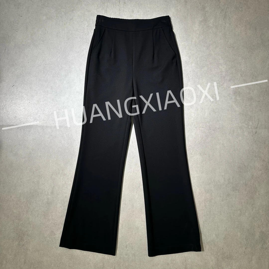 HUANGXIAOXI 腿精超显瘦黑色弹力九分微喇裤棉质春夏薄款 HXX-222
