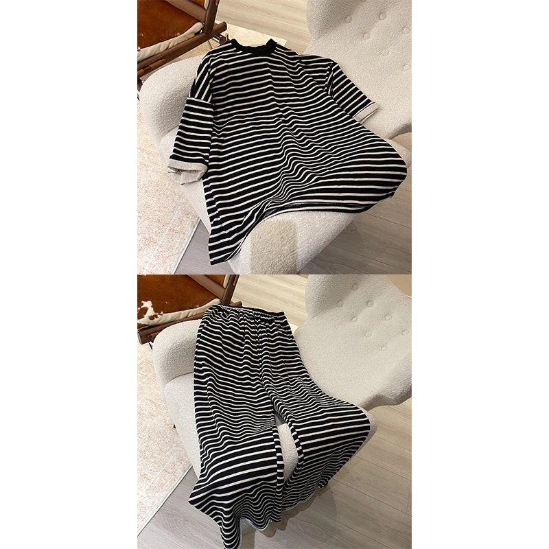 ZUOXIAOQI【现货】空白条纹慵懒套装（衣长78-80胸围150-154裤长108）