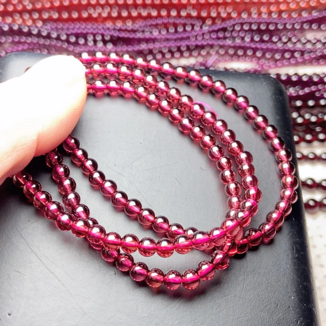 石榴石手链未镶嵌4香槟粉毕业级