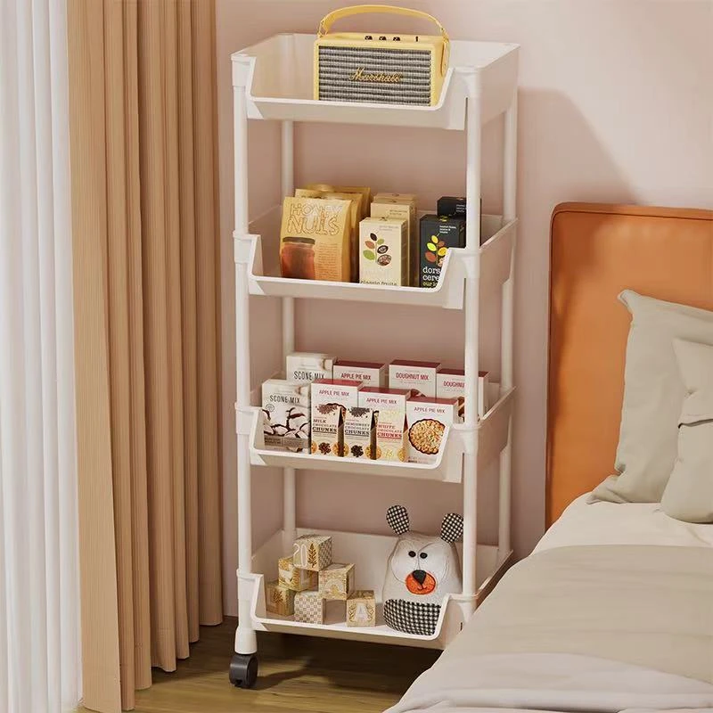 【四层】可移动置物架层收纳架家用儿童玩具小推车简易书架