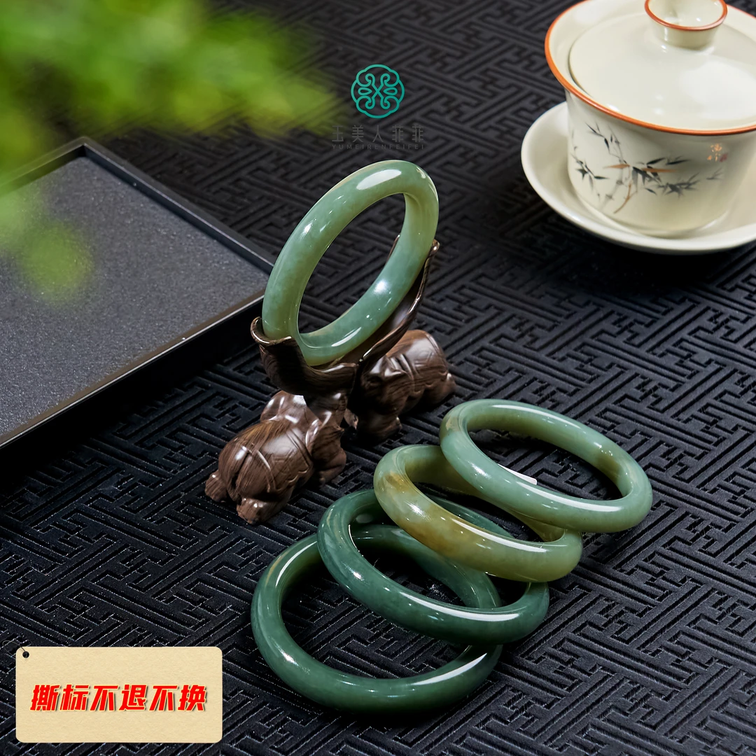 【春日珠宝】菲菲珠宝好*和田玉宽条手镯/多样性发一