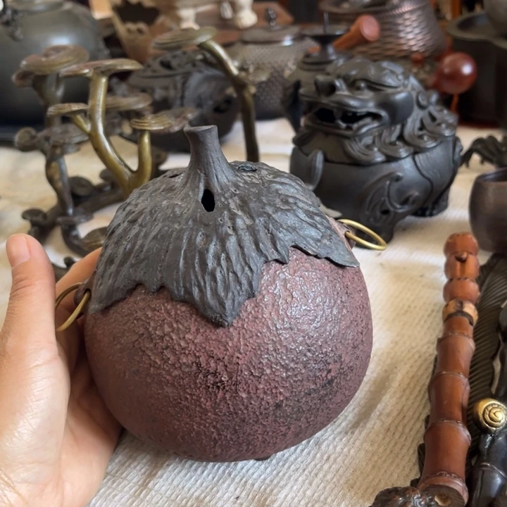 蜜安罐瓷香炉锡茶则