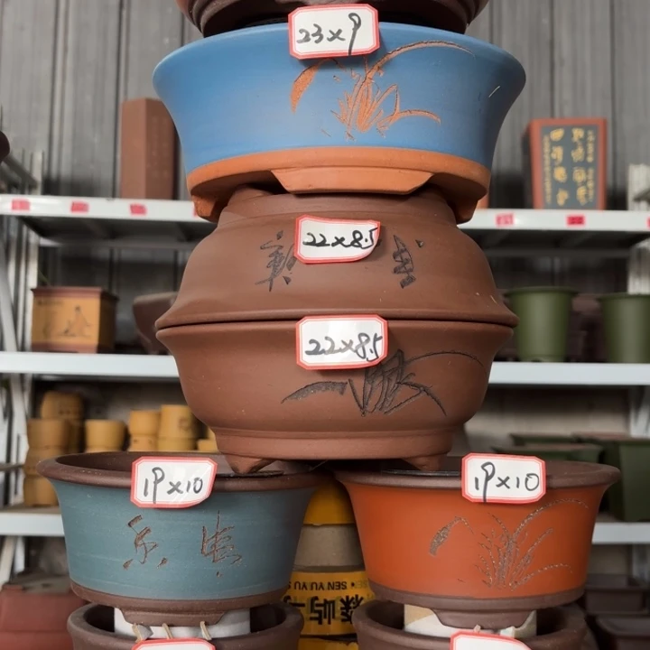 紫砂花盆100-8。