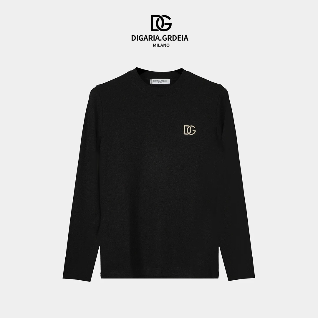 DG迪噶雅经典上衣百搭早秋季圆领刺绣男士T恤长袖K182