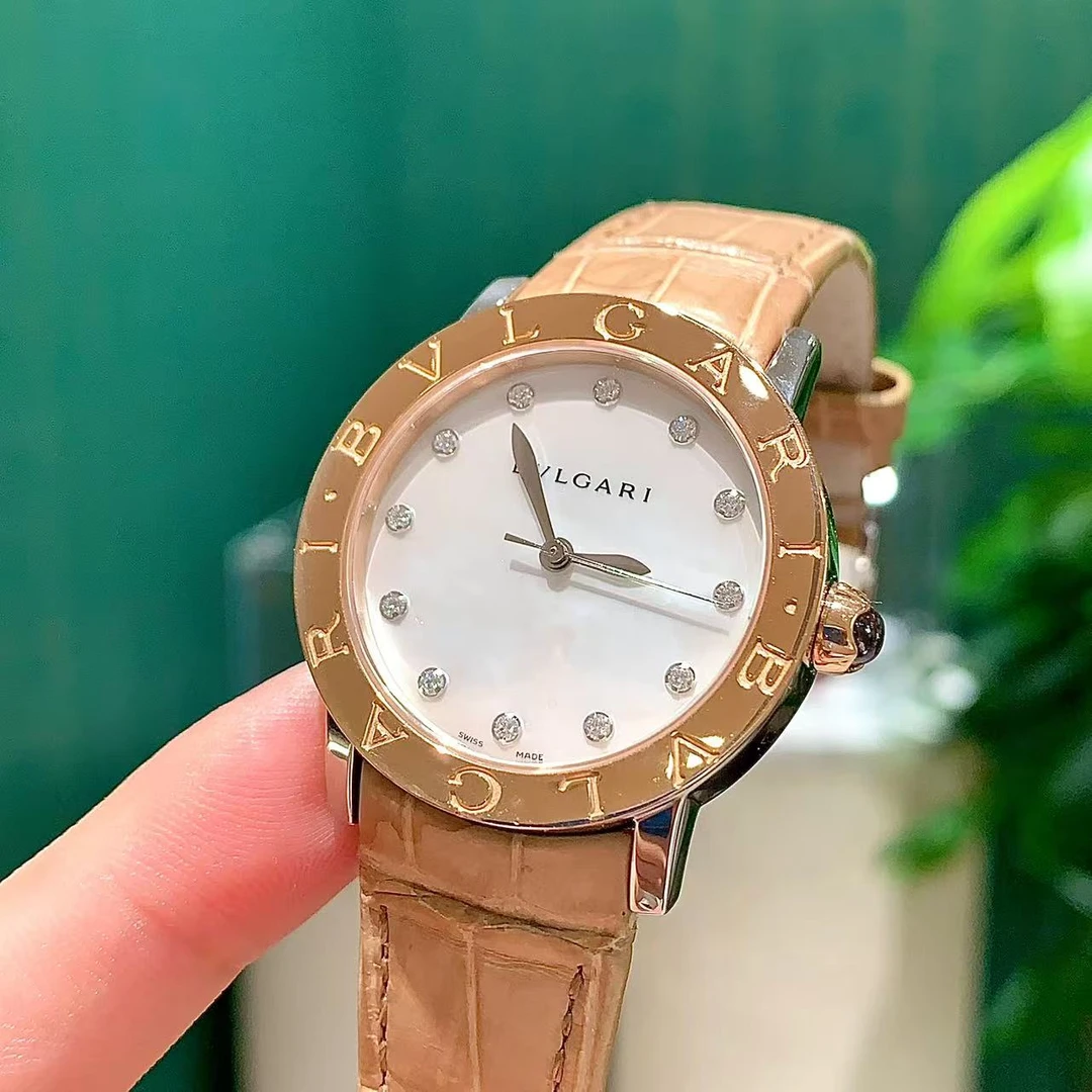 99新 BVLGARI/宝格丽 BB款白贝自动SS/PG33盘大星女表