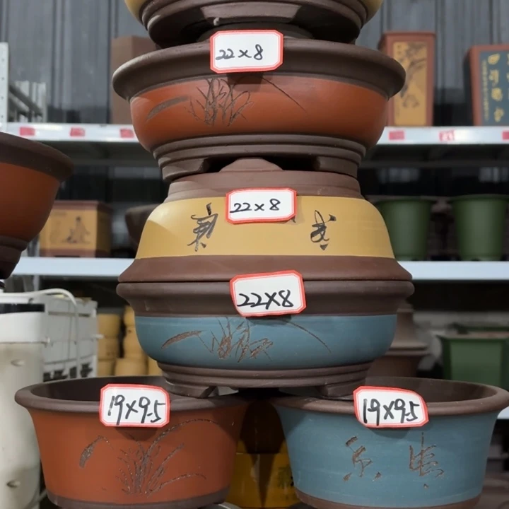 紫砂花盆100-8。