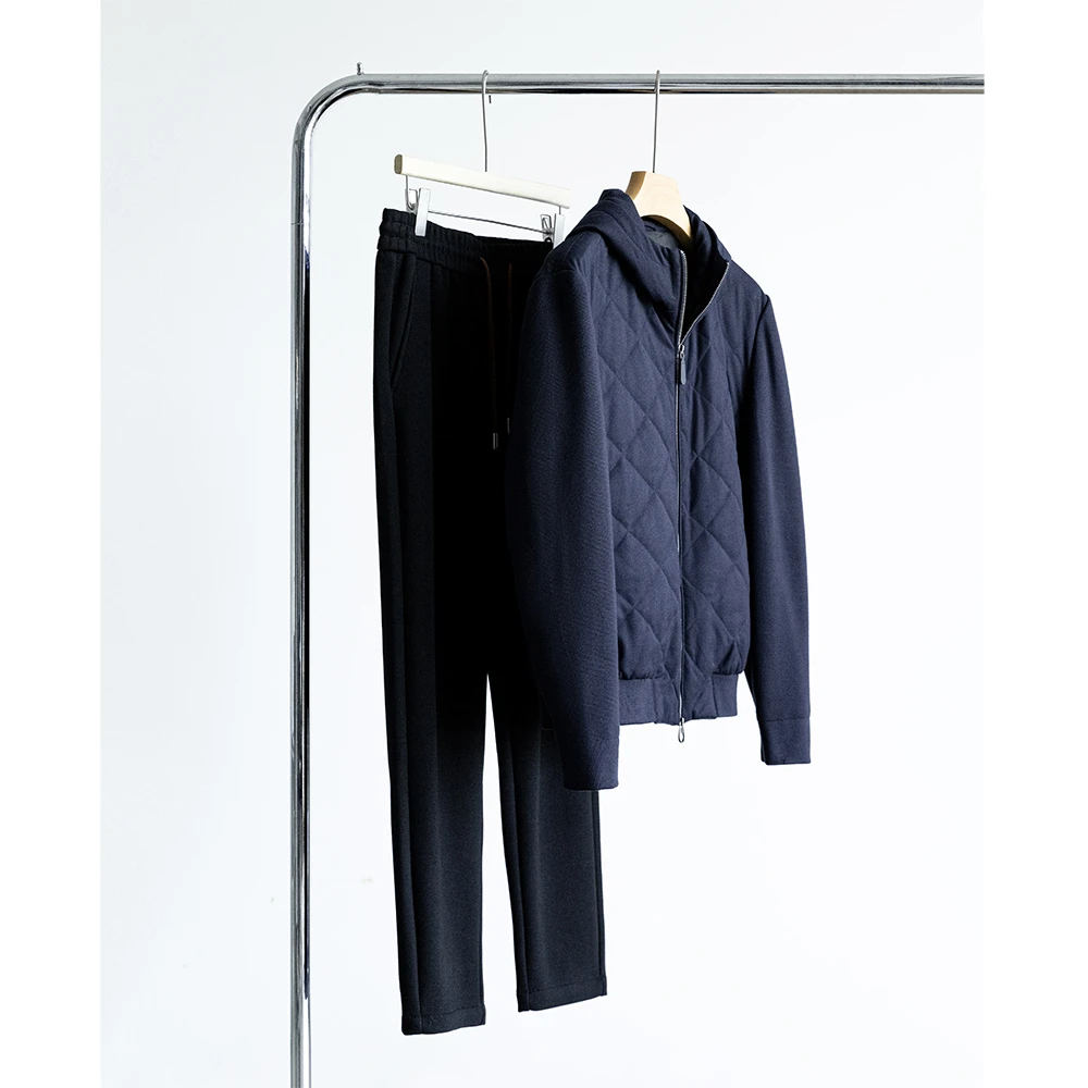 【3M棉填充】男士针织拼接休闲连帽夹克秋冬保暖外套DYP011034IA