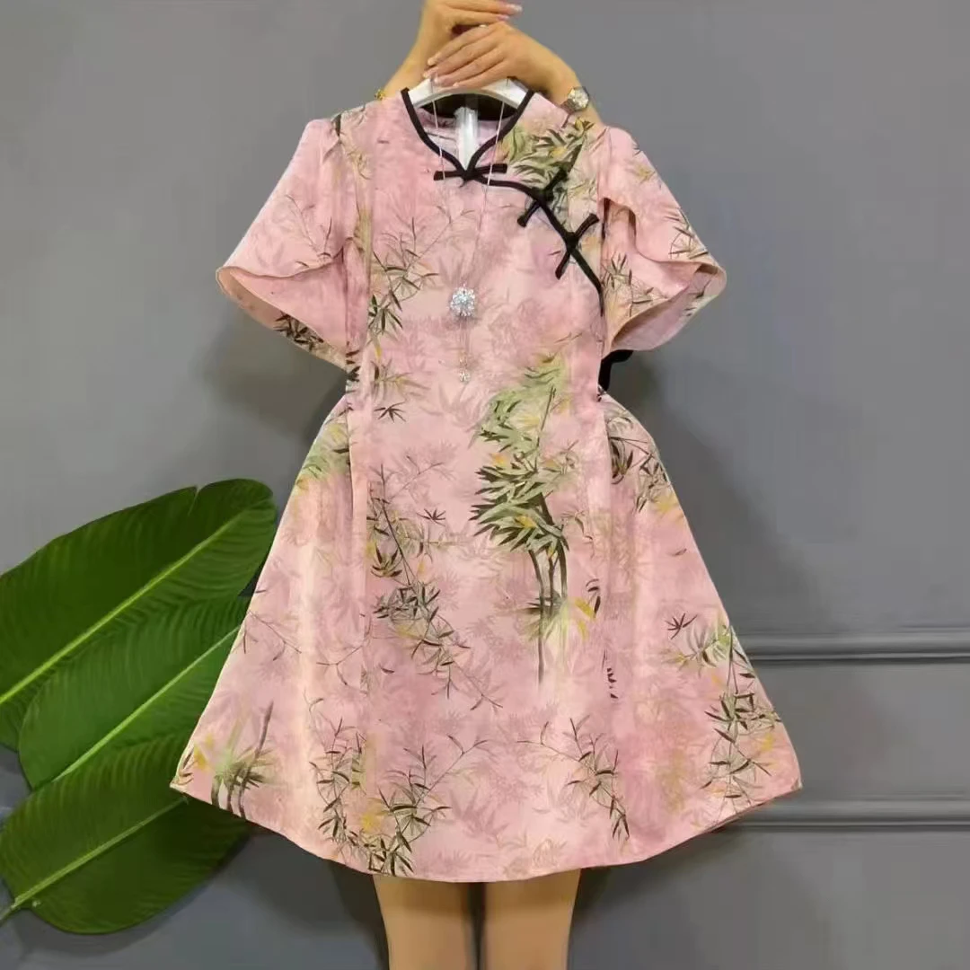 20251潮流显瘦收腰新中式国风旗袍连衣裙
