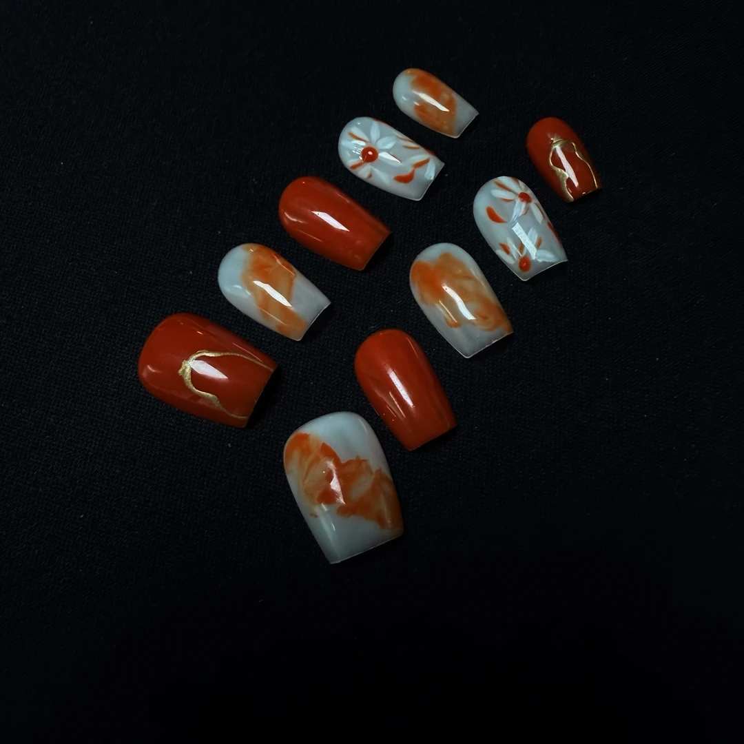 CHAYEJIA【橘子汽水】纯手工定制穿戴甲