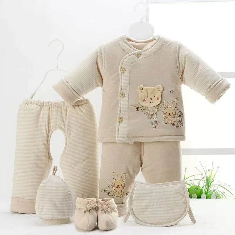 秋冬季卡通风通用和尚服套装男女通用休闲加厚彩棉夹棉六件套