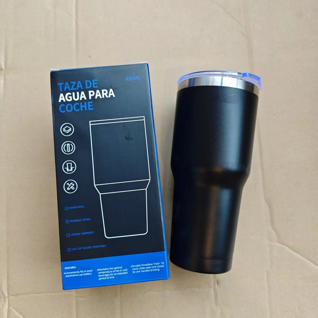 304不锈钢汽车杯双层保温杯咖啡杯890ml