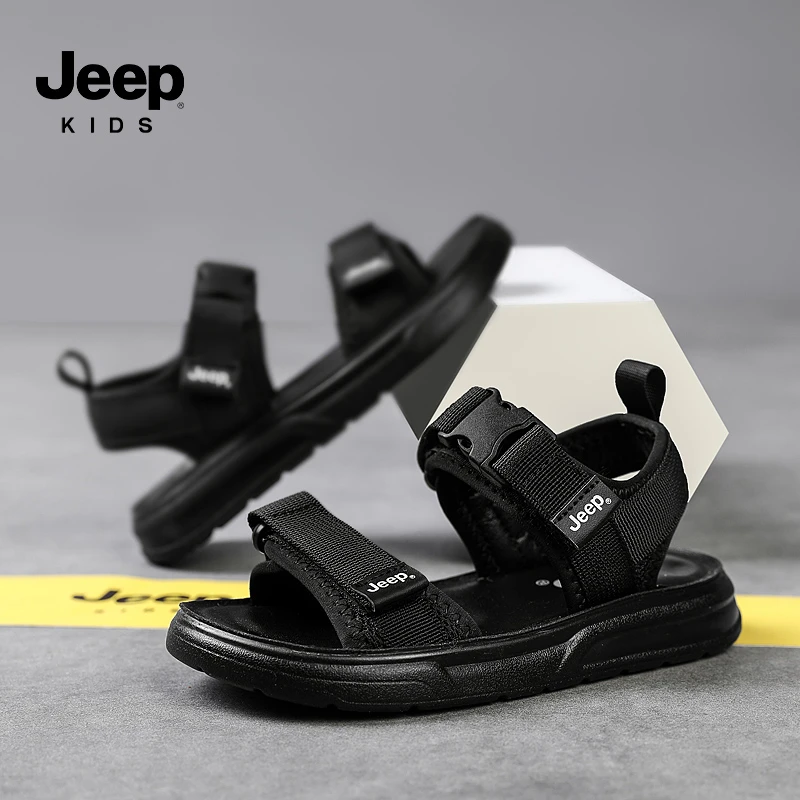jeep儿童凉鞋运动户外夏季新款男童透气溯溪鞋女童软底防滑沙滩鞋