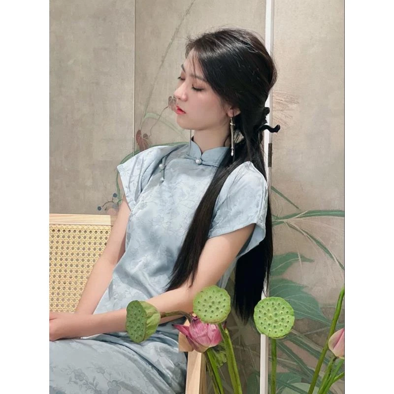 【幽兰】古法全开襟旗袍2025春夏新款旗袍改良年轻款新中式显瘦