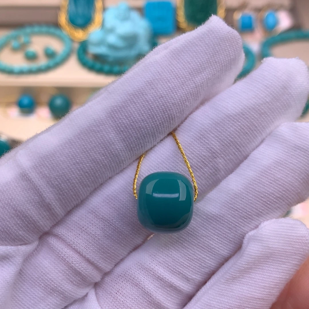 未镶嵌绿松石珠宝奇石12.8*11.7mm