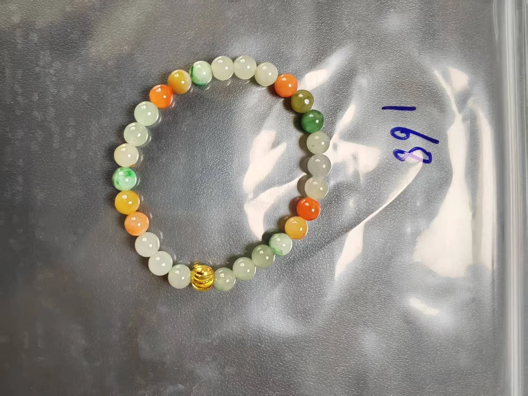 缅甸翡翠珠珠手串