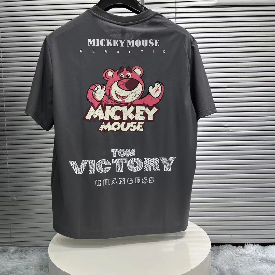 夏季圆领日常短袖印花休闲t恤男士户外时尚圆领宽松潮流个性男装