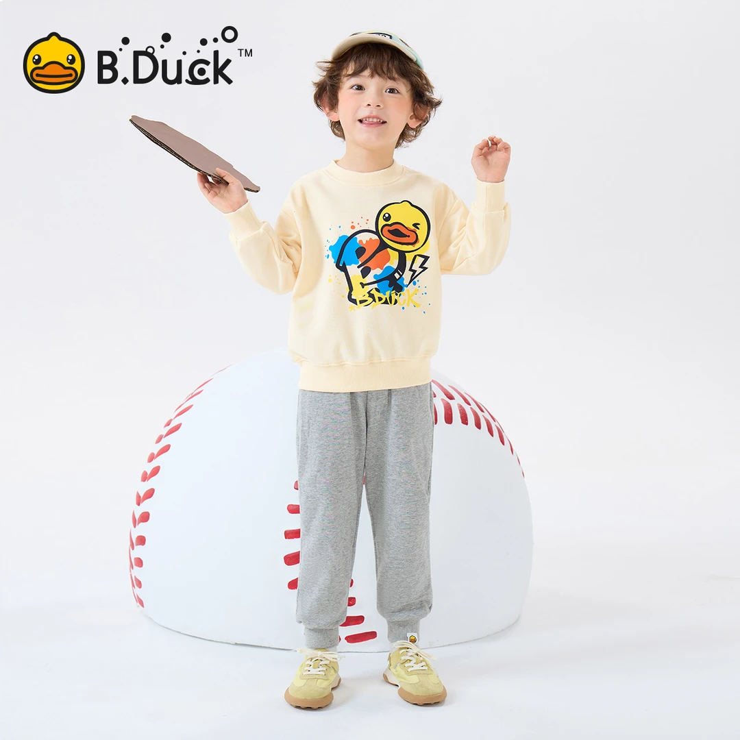 B.Duck小黄鸭男女童套装2025新款卫衣裤子两件套潮 BF1681005