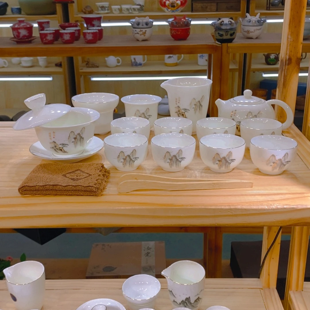 【不止】羊脂玉瓷茶具套装