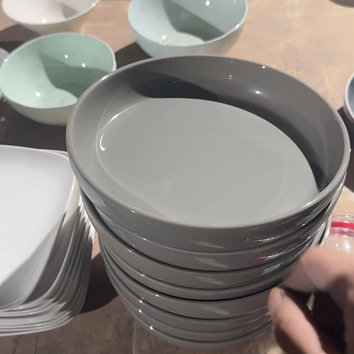 瓷9 英寸 灰色   窝盘  2 个