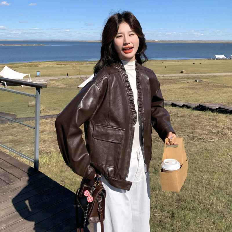 2025年新款韩版皮衣百搭洋气今年流行的秋季新品外套女潮爆款上衣