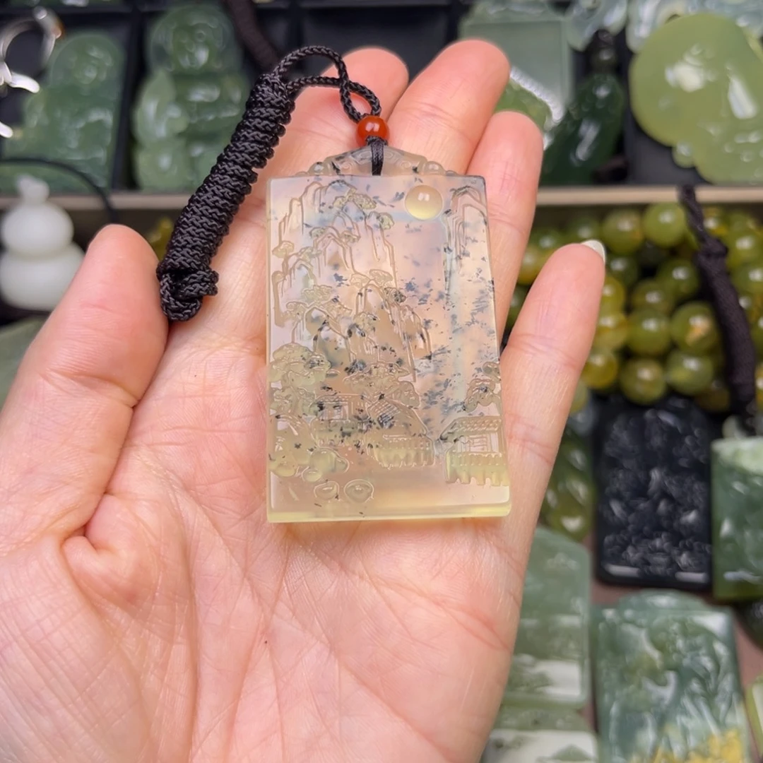 蛇纹石玉未镶嵌吊坠(不含链)