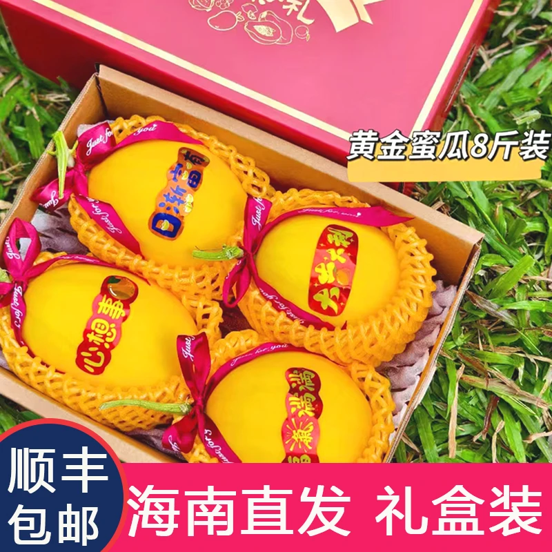 海南黄金密瓜沙地甜瓜鲜甜脆爽精品水果礼盒装