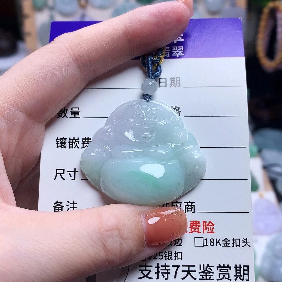 翡翠未镶嵌颈饰佛公25