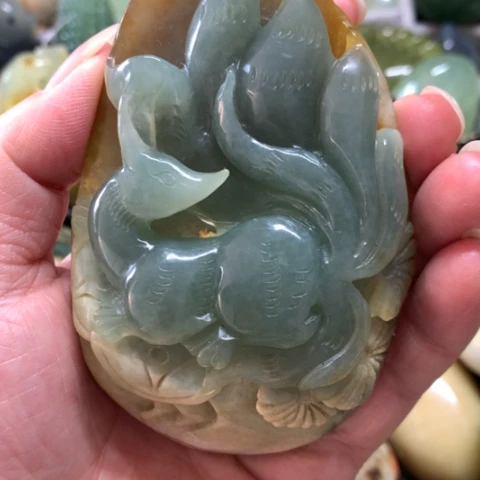 蛇纹石玉未镶嵌手把件