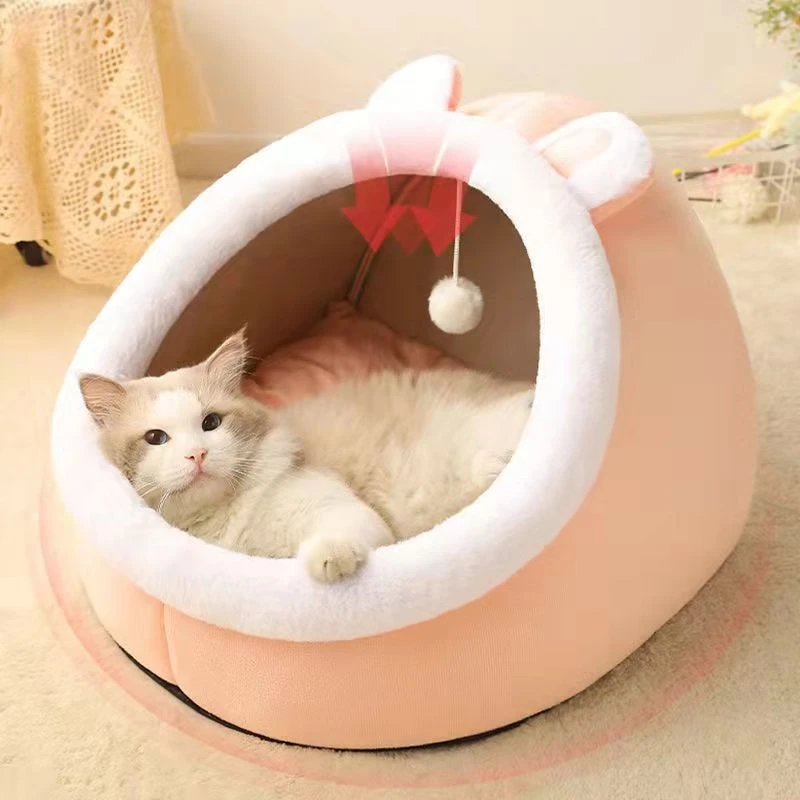 四季通用半闭式狗窝猫窝耐脏冬季保暖宠物窝秋冬幼猫专用猫咪床上