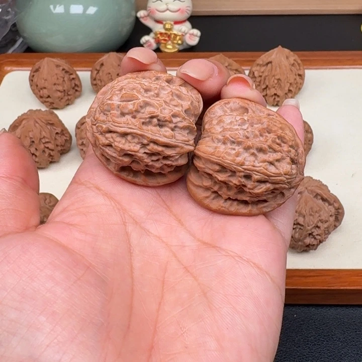 把件文玩核桃珠****号全品三角白37