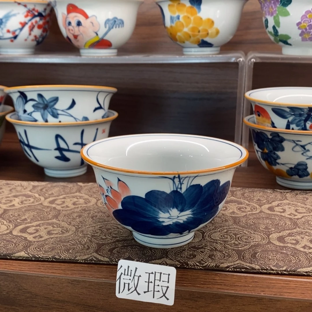 釉下手绘茶具微瑕