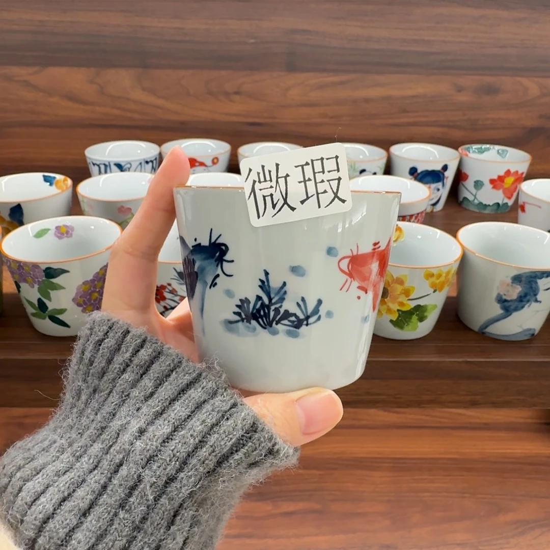 釉下手绘茶具微瑕