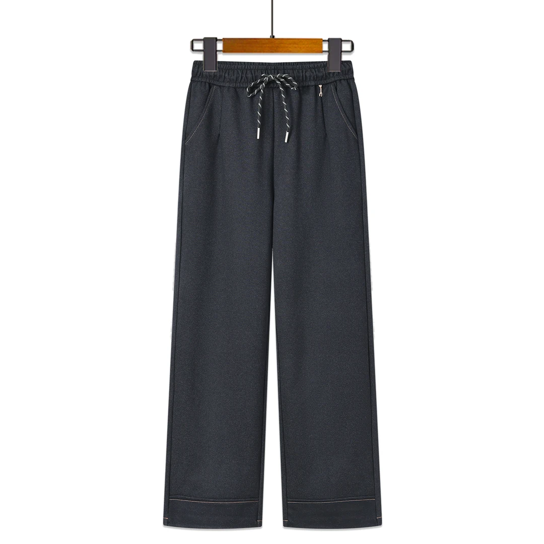 妈妈阔腿牛仔裤女春秋款高腰宽松显瘦垂感中老年女裤中年直筒长裤