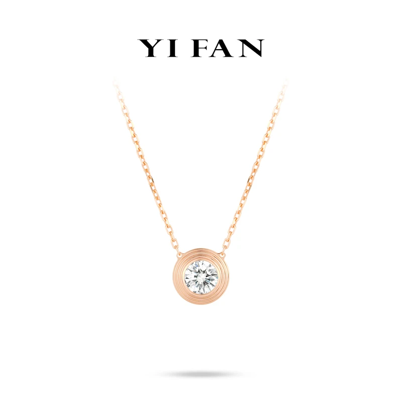 吊坠925银合成锆石 2143-香槟金（爱的叠加）百搭项链