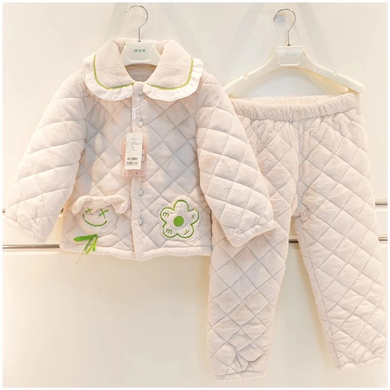 彩色品牌睡衣女童冬季家居服82231