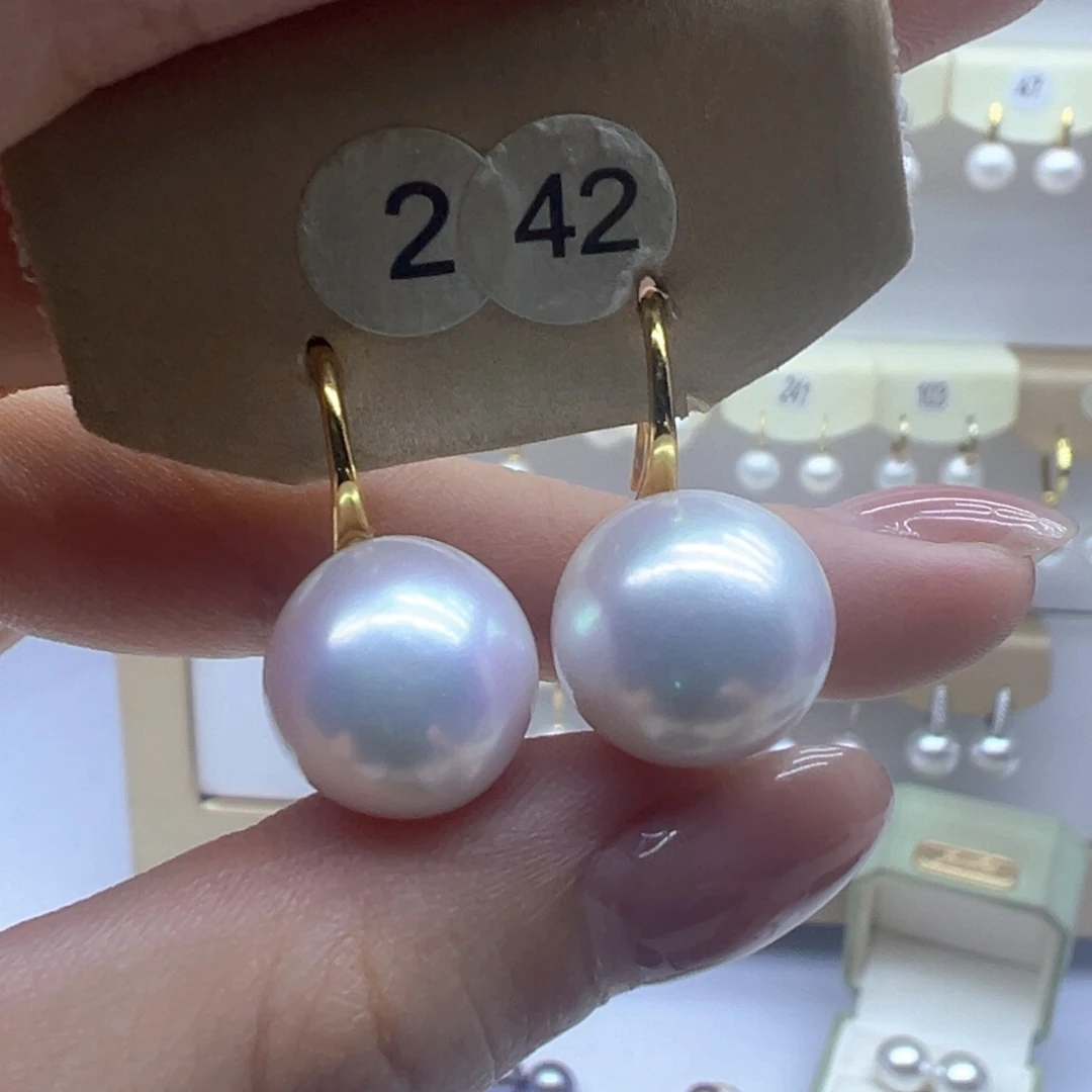 银S925镶嵌淡水珍珠耳饰