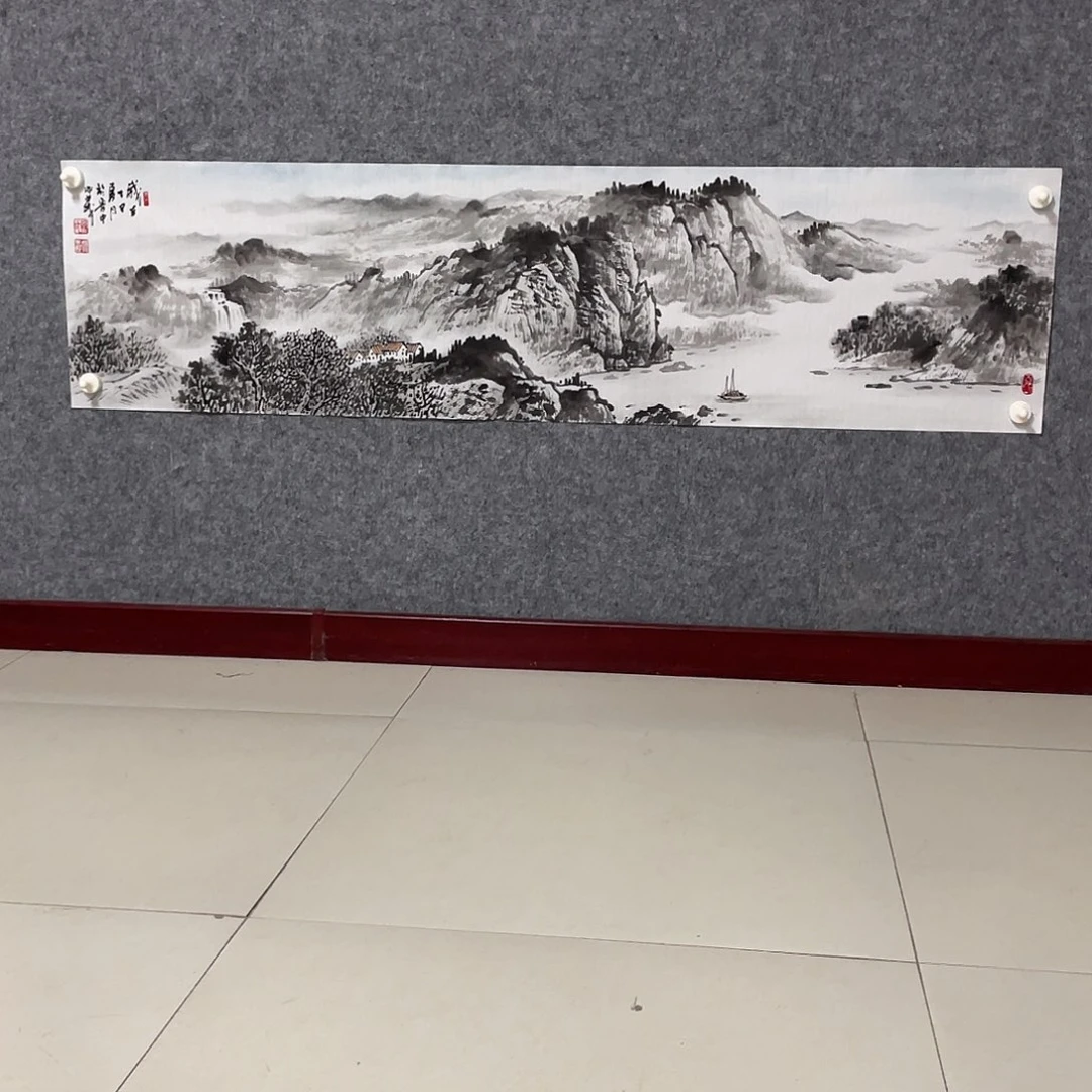 蜀***珠国画四尺对开画芯捡漏