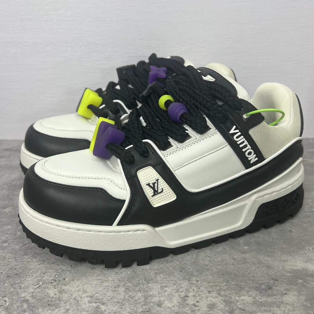 99新 LouisVuitton/路易威登 经典黑白胖丁Trainer Maxi正品/潮鞋
