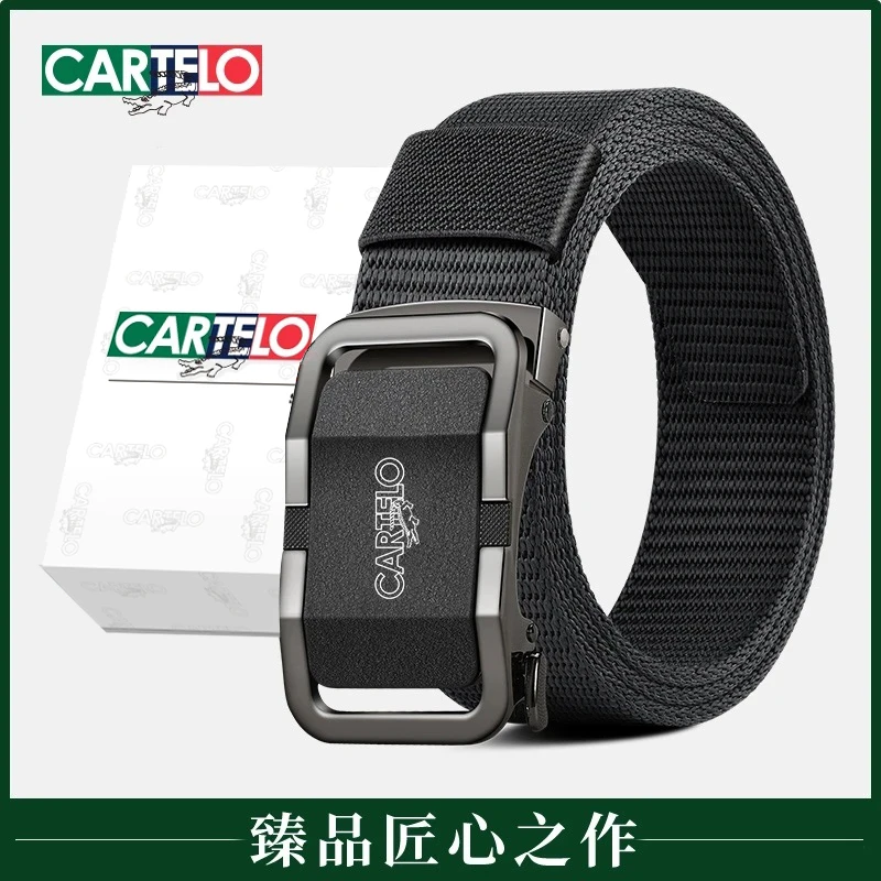 CARTELO/卡帝乐裤带夏季帆布带男自动扣腰带休闲简约韩牛仔裤腰带