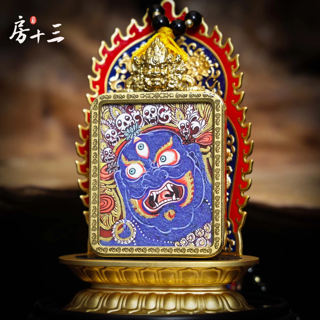 【房十三】鸿运当头--手工堆砂唐卡