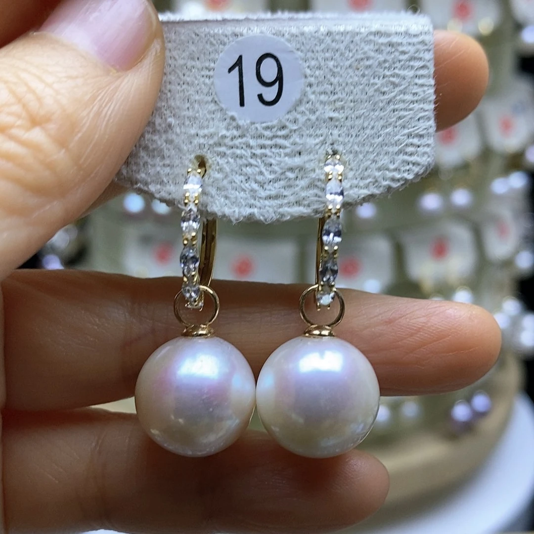 淡水珍珠耳饰银S925镶嵌