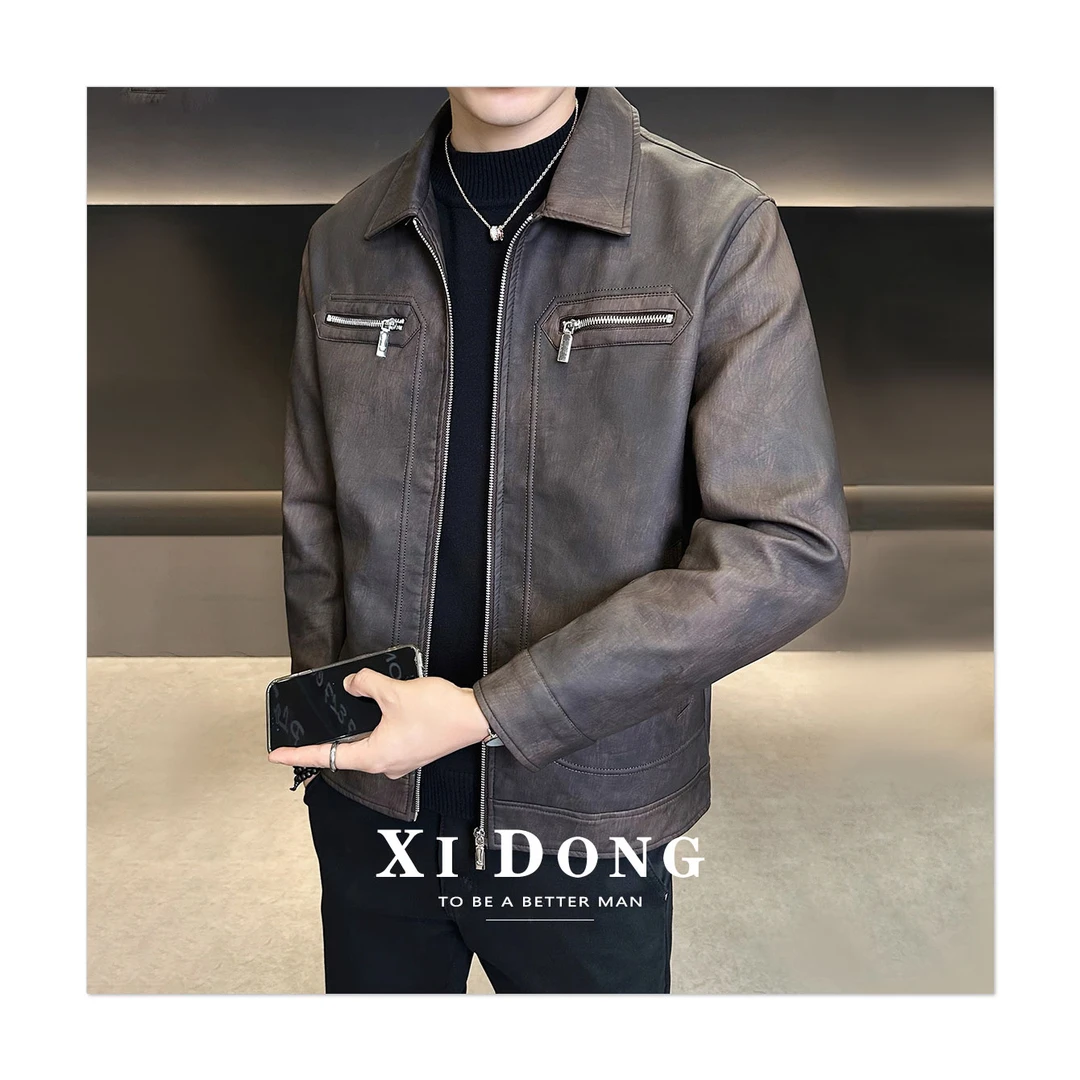 新品重磅机车男士皮衣休闲视频！库存有限!孤品！！