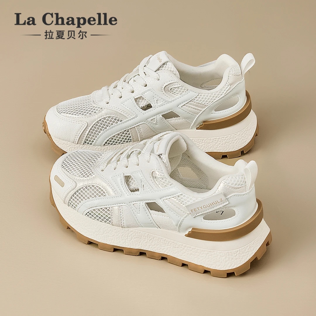 拉夏贝尔德训鞋女2025新款网面透气阿甘鞋冬季软底舒适百搭休闲鞋