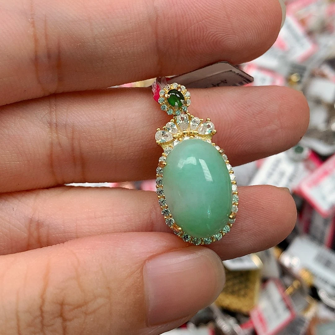 翡翠戒指银S925镶嵌