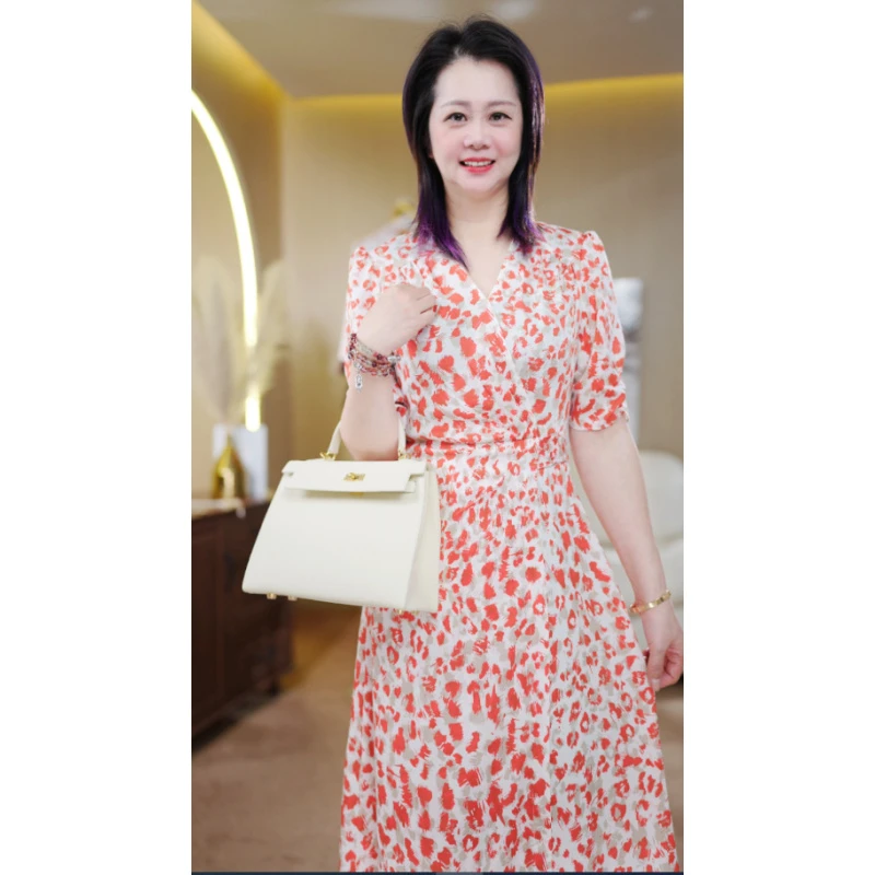 F003缤纷花园高级感碎花连衣裙女秋冬法式别致裙子