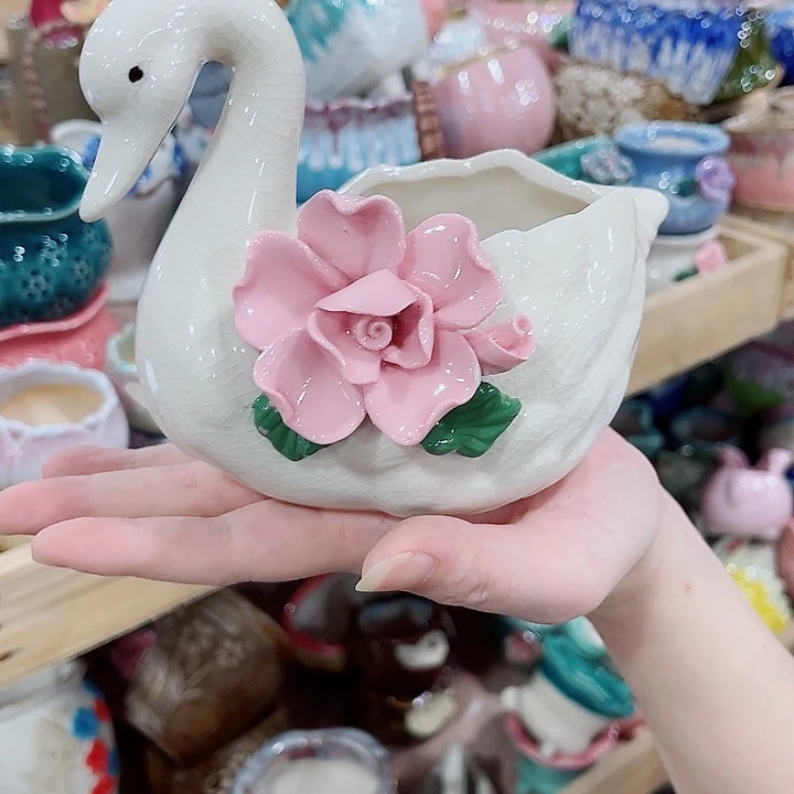 有孔，凑10元包邮陶瓷花盆发货！