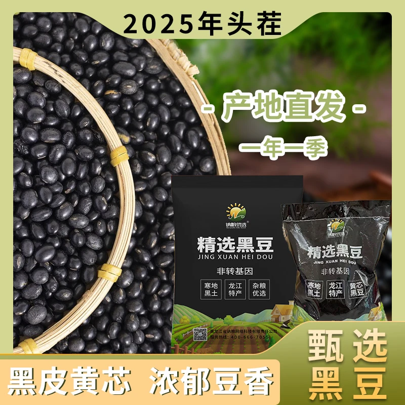 【25年头茬】精选黄芯黑豆3斤5斤非转基因黑豆东北黑豆豆浆豆腐豆芽