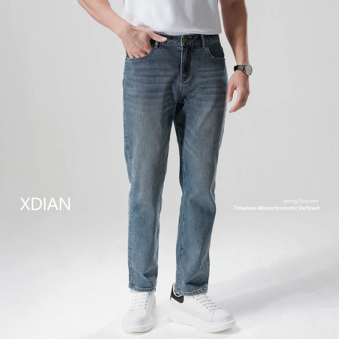 续点「零压无束缚」夏季薄款牛仔裤男士2025新款水洗宽松直筒裤子