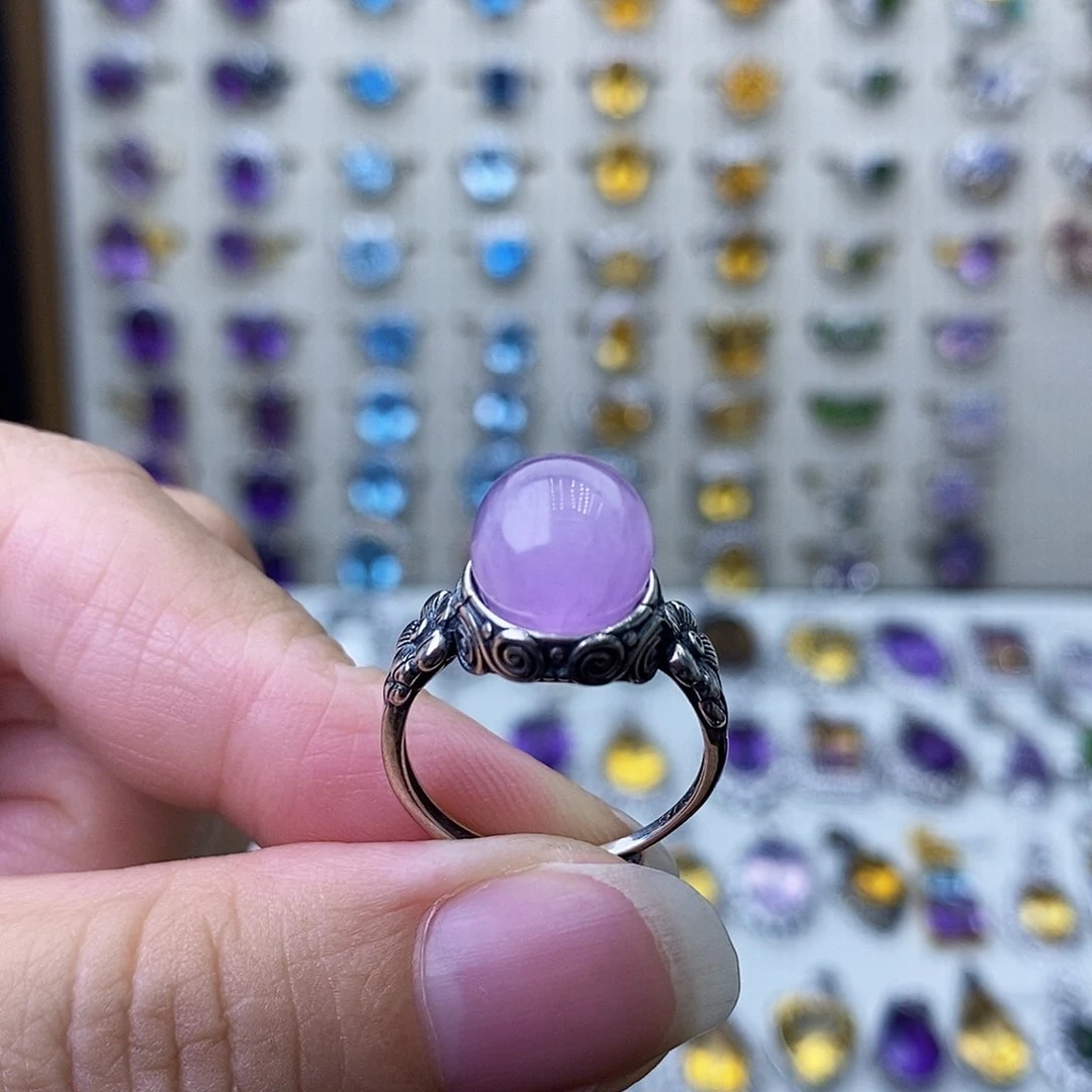 戒指锂辉石银S925镶嵌需要证书备注