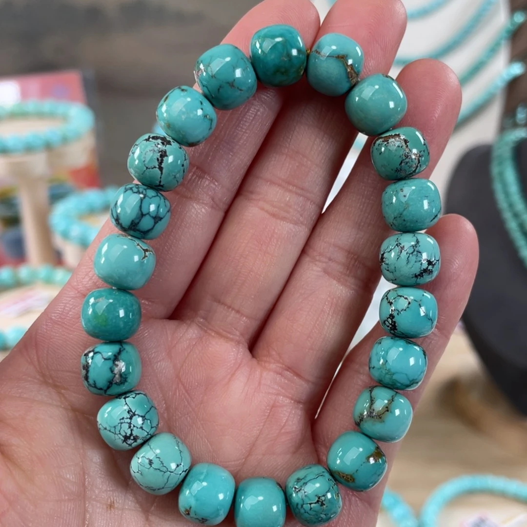 绿松石未镶嵌套链9+精品玉化手串